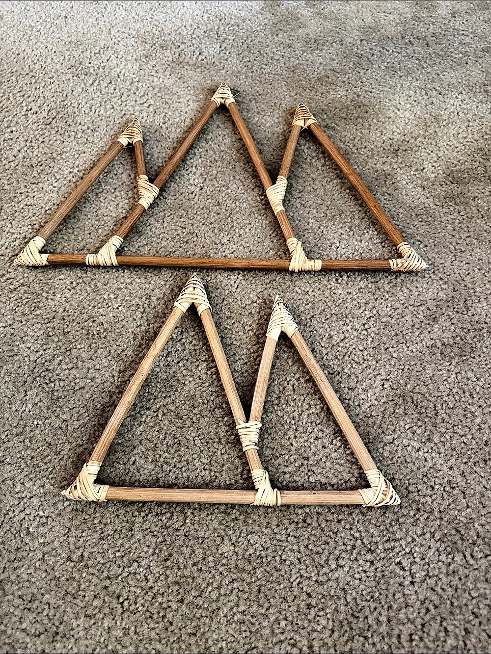 Brown & Cream Woven Geometric Wall Decor Set